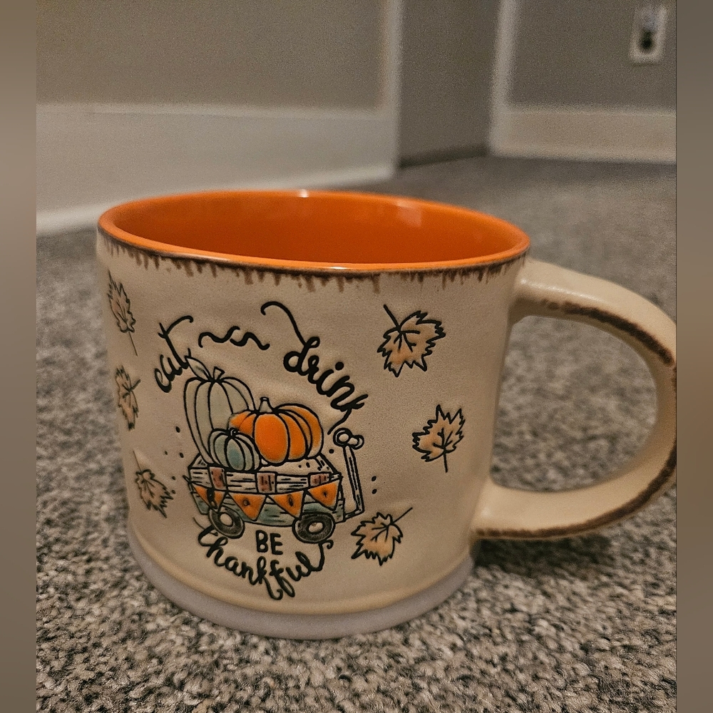 Eat Drink & Be Thankfull Fall Harvest Pumpkin Mug